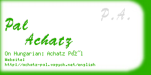 pal achatz business card